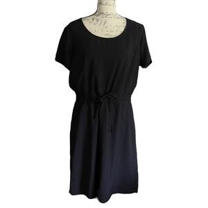 32 Degrees Cool Black Round Neck Elastic Waist Dress Large NWOT